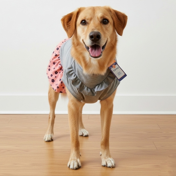 Top Paw Other - Top Paw Gray/Peach/Blue Floral Dress for Dogs  Size Medium 💥